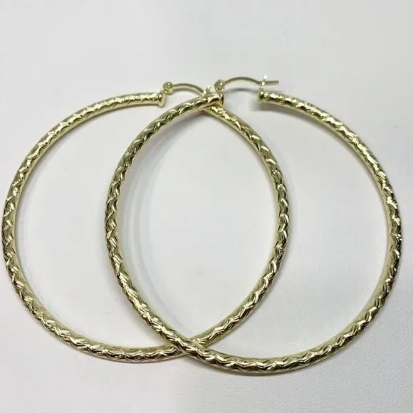 Gold hoops, Gold jewelry, Earrings, Gold Filled, Large hoops, round - Picture 2 of 6